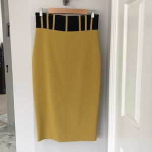 Mustard Midi pencil skirt